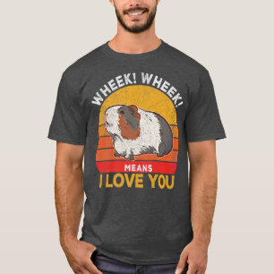 Guinea Pig Mum Dad Guinea Pig Lover Wheek Retro T-Shirt