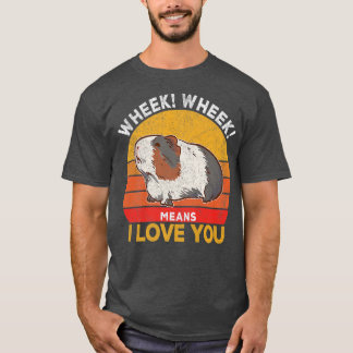Guinea Pig Mum Dad Guinea Pig Lover Wheek Retro T-Shirt