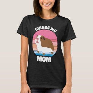 Guinea Pig Mum Retro Sunset Cute Guinea Pigs Women T-Shirt