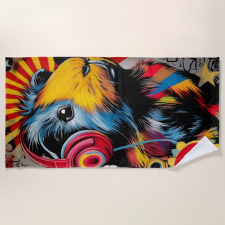 Guinea Pig Music Urban Art Beach Towel