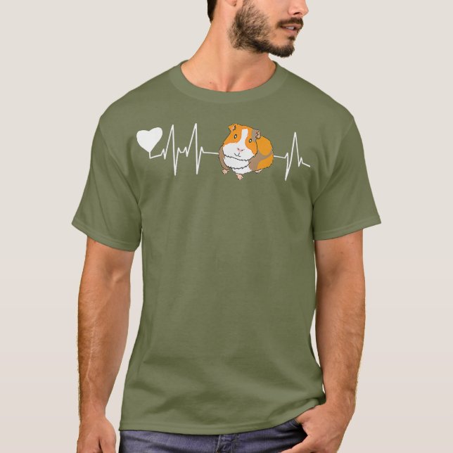 Guinea Pig My Heartbeat Is A Hamster T-Shirt (Front)