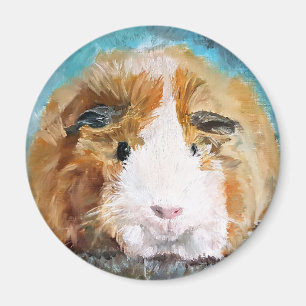 Guinea Pig Oil Painting by Kate Marr Magnet