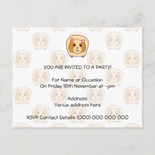 Guinea Pig on a pattern of paler Guinea Pigs. Invitation