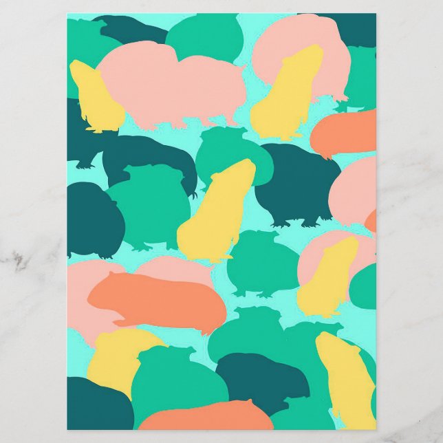 Guinea Pig Pattern Colour Funny Pet Gift Ideas Menu (Front)