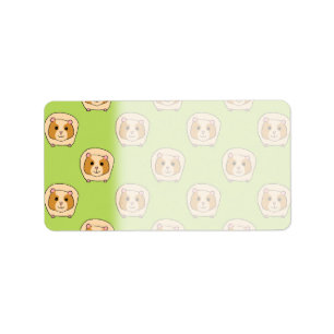Guinea Pig Pattern, on Green. Label