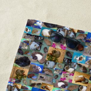 Guinea Pig Photo Collage, Beach Towel