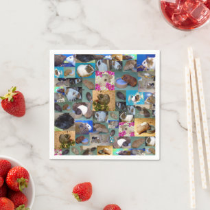 Guinea Pig Photo Collage, Napkin