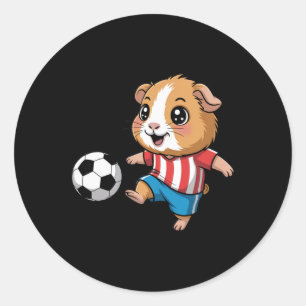 Guinea Pig Playing Soccer Shirt Cute Guinea Pig So Classic Round Sticker
