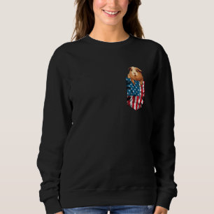 Guinea Pig Pocket 4th of July American Flag  Patri Sweatshirt