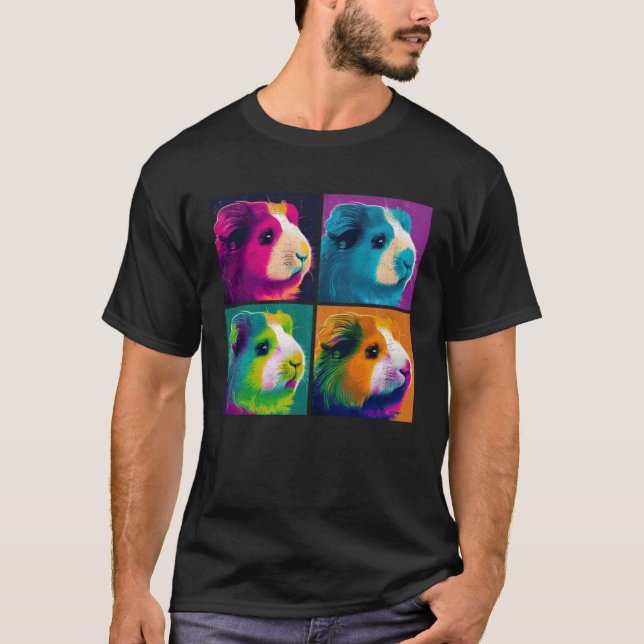 Guinea Pig Pop Illustration Colorful Animal Women  T-Shirt (Front)