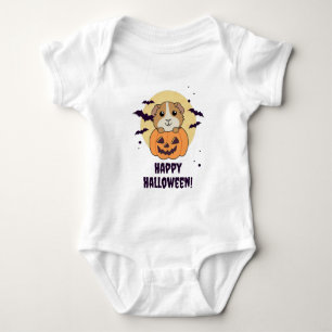 Guinea Pig Pumpkin Sweet Animals Happy Halloween Baby Bodysuit