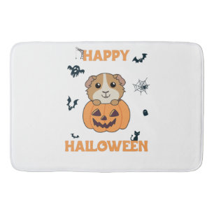 Guinea Pig Pumpkin Sweet Animals Happy Halloween Bath Mat