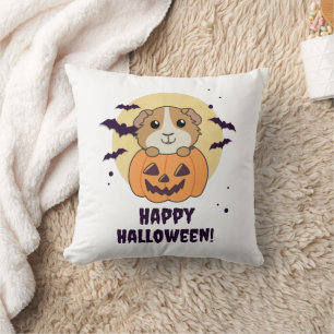 Guinea Pig Pumpkin Sweet Animals Happy Halloween Cushion