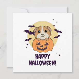 Guinea Pig Pumpkin Sweet Animals Happy Halloween Invitation