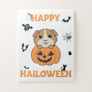 Guinea Pig Pumpkin Sweet Animals Happy Halloween J Jigsaw Puzzle