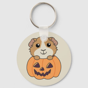 Guinea Pig Pumpkin Sweet Animals Happy Halloween K Key Ring