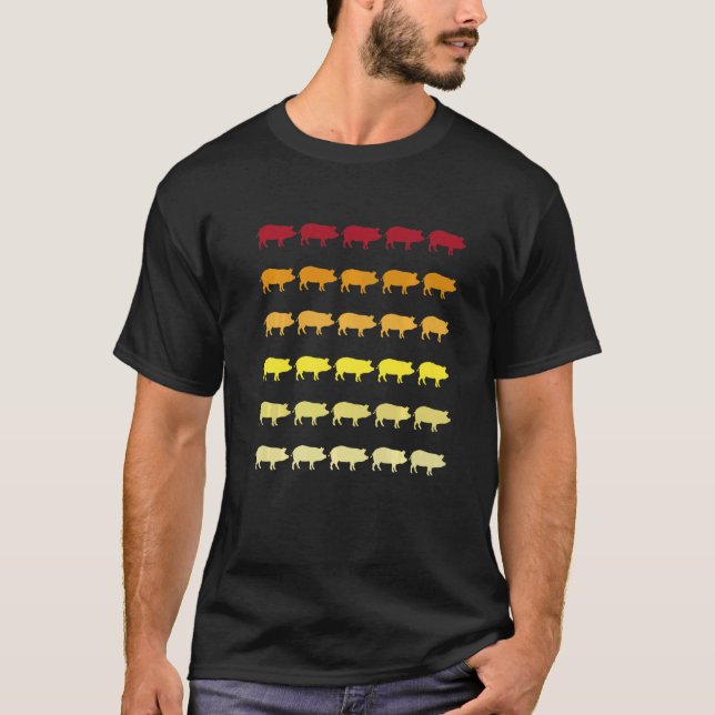 Guinea Pig Retro Animal Pattern   T-Shirt (Front)