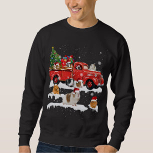 Guinea Pig Riding Red Truck Merry Christmas X-mas Sweatshirt