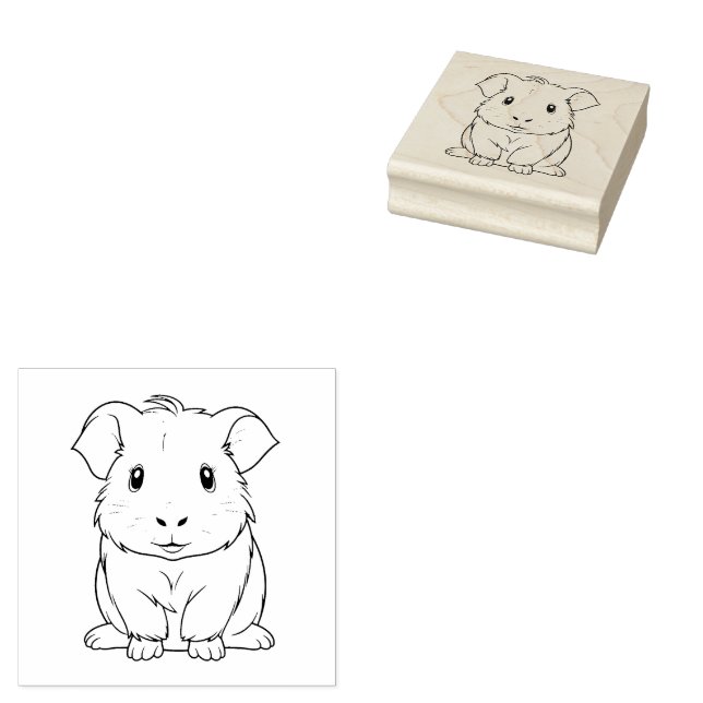 Guinea Pig Rubber Stamp (Stamped)