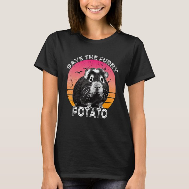 Guinea Pig Save The Furry Potato T-Shirt (Front)