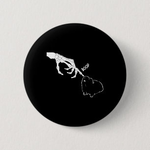 Guinea Pig Scary Skeleton Hand Boop Funny Spooky H 6 Cm Round Badge