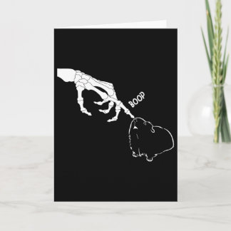 Guinea Pig Scary Skeleton Hand Boop Funny Spooky H Card