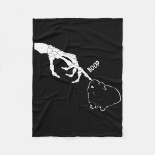 Guinea Pig Scary Skeleton Hand Boop Funny Spooky H Fleece Blanket