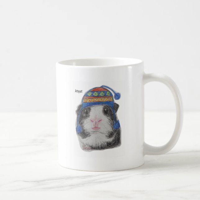 GUINEA PIG SHERPA HAT COFFEE MUG (Right)