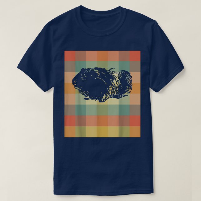 Guinea Pig Silhouette   Retro Vintage Classic  T-Shirt (Design Front)