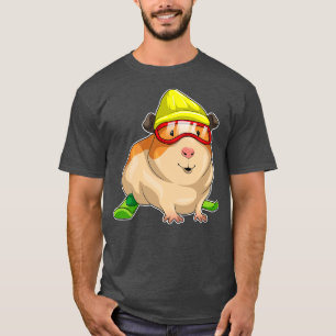 Guinea Pig Skier Ski  T-Shirt