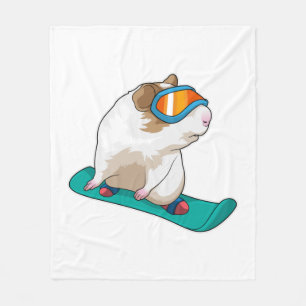 Guinea pig Snowboarder Snowboard Fleece Blanket