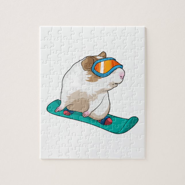 Guinea pig Snowboarder Snowboard Jigsaw Puzzle (Vertical)