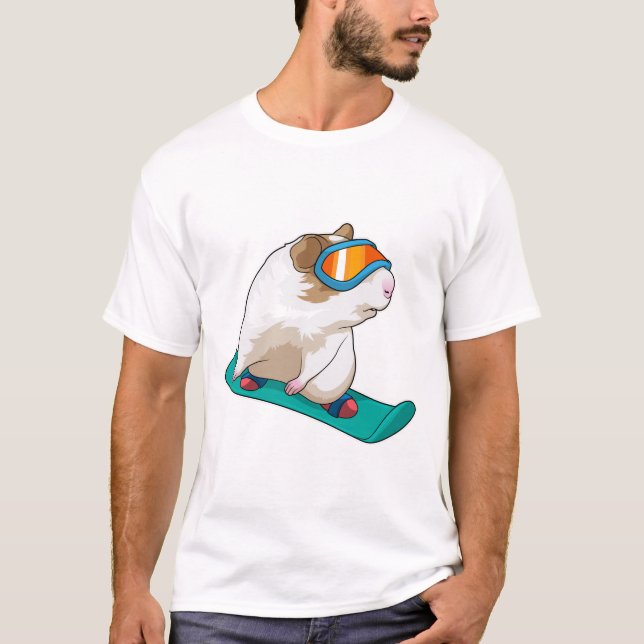 Guinea pig Snowboarder Snowboard T-Shirt (Front)