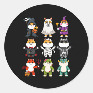 Guinea Pig Spooky Ghost Horror Pumpkin Guinea Pig  Classic Round Sticker