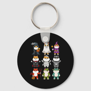 Guinea Pig Spooky Ghost Horror Pumpkin Guinea Pig Key Ring