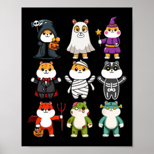 Guinea Pig Spooky Ghost Horror Pumpkin Guinea Pig  Poster