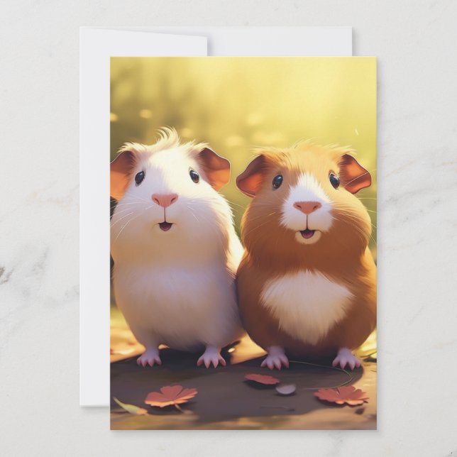 Guinea pig themed design, cute . invitation (Front)