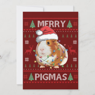 Guinea Pig Ugly Christmas Sweater Merry Pigmas Invitation