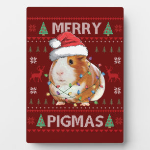 Guinea Pig Ugly Christmas Sweater Merry Pigmas Plaque