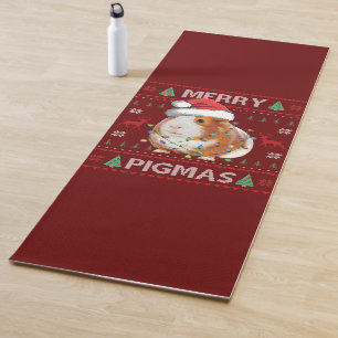 Guinea Pig Ugly Christmas Sweater Merry Pigmas Yoga Mat