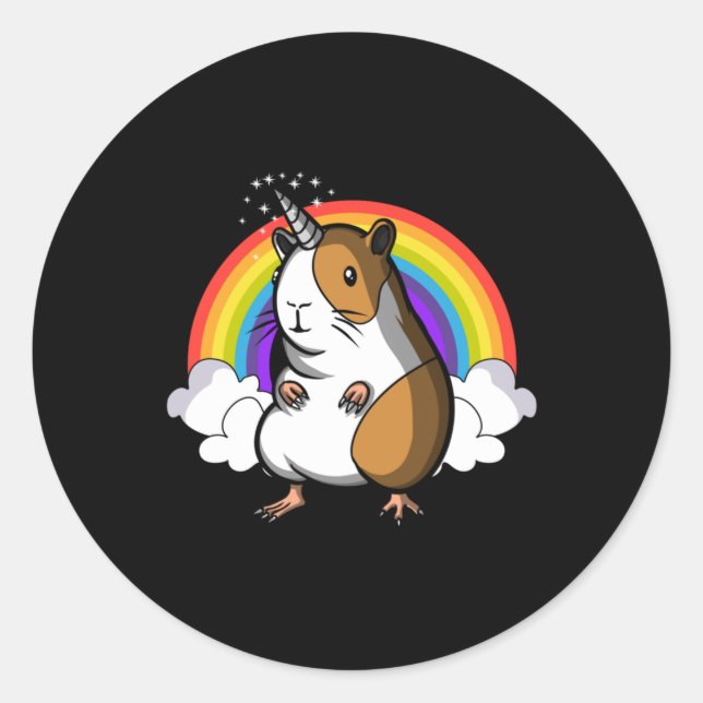 Guinea Pig Unicorn Classic Round Sticker (Front)