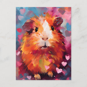 Guinea pig Valentine's Day  Postcard