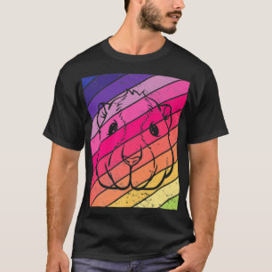 Guinea Pig Vintage Sunset Retro Style Pet Rodent P T-Shirt