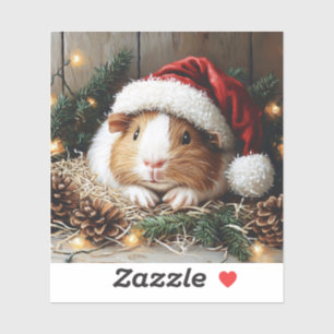 Guinea Pig Wearing a Santa Hat