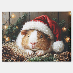 Guinea Pig Wearing a Santa Hat Magnet