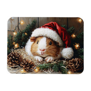 Guinea Pig Wearing a Santa Hat Magnet