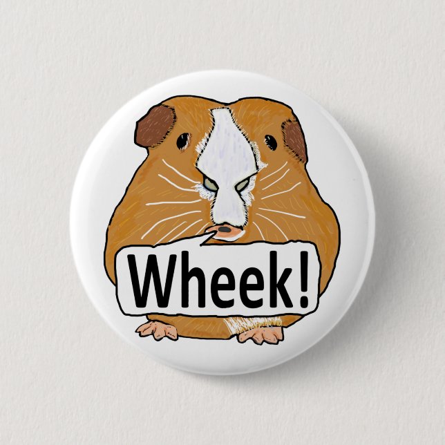 Guinea Pig Wheek 6 Cm Round Badge (Front)
