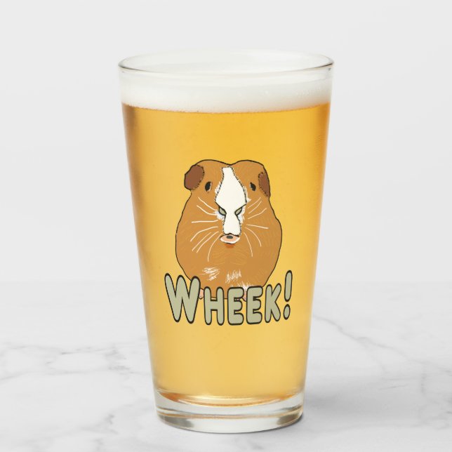 Guinea Pig Wheek Glass (Front Filled)