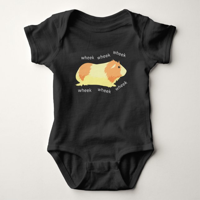 Guinea Pig wheek Small animal adorable Pet Lover Baby Bodysuit (Front)