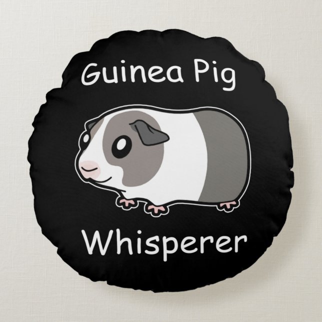 Guinea Pig Whisperer Round Cushion (Front)